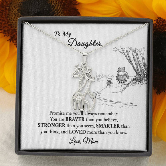 Gift For Daughter From Mom, Daughter Gift From Mom, Daughter Mother Necklace - Giraffe Necklace