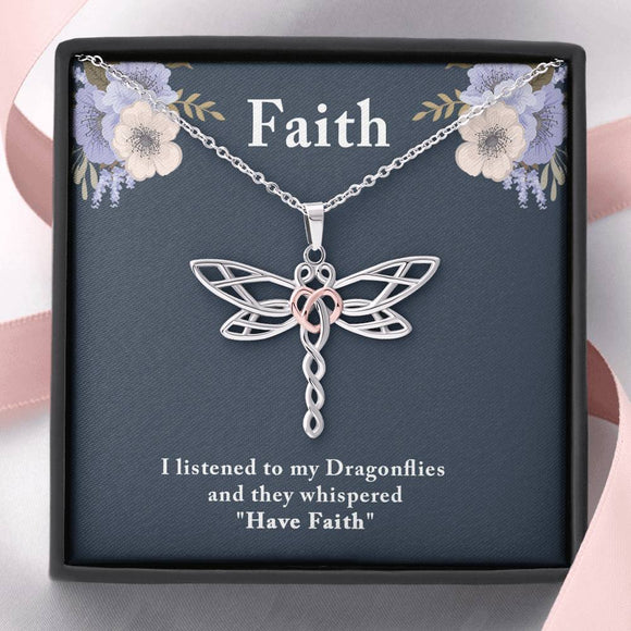 Faith Necklace, Faith Gifts, Dragonfly Necklace