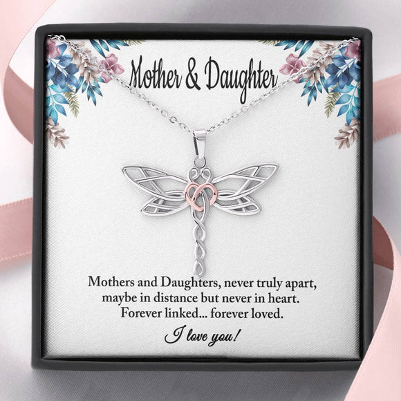 Mother Daughter Dragonfly Necklace