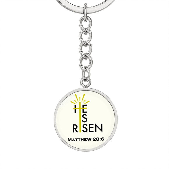 He Is Risen Keychain, Christian Keychain, Easter Bunny Keychain