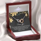 Thank You Gift Necklace, Appreciation Gift, Thank You Gift For Friend, Gift For Boss, Coworker, Babysitter, Neighbor, Linked Hearts