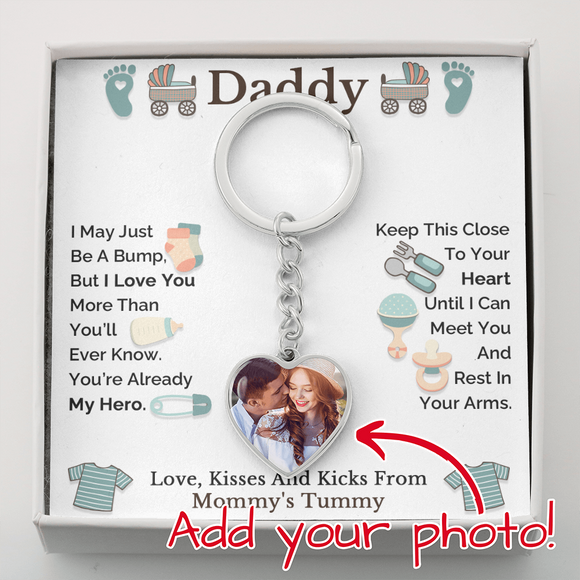 Daddy To Be Keepsake Gift From Baby Bump, Pregnancy Scan Keychain, Sonogram Keychain for New Daddy, Birthday Gift for First Time Dad