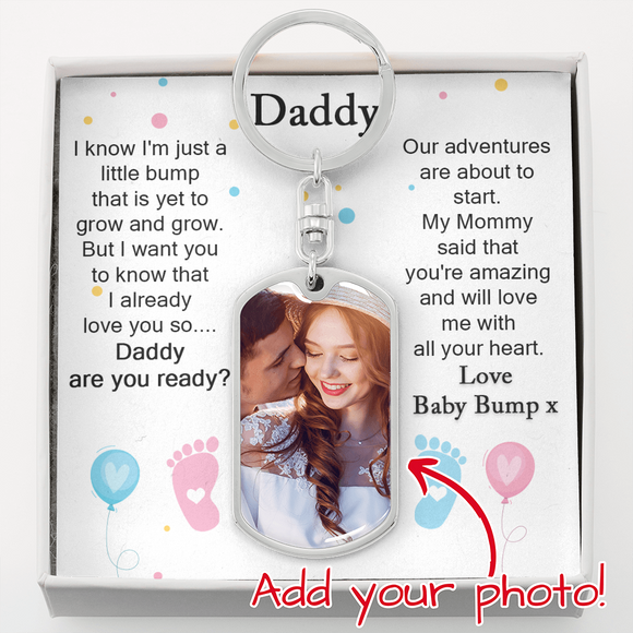 Daddy To Be Keepsake Gift From Baby Bump, Pregnancy Scan Keychain, Sonogram Keychain for New Daddy, Birthday Gift for First Time Dad